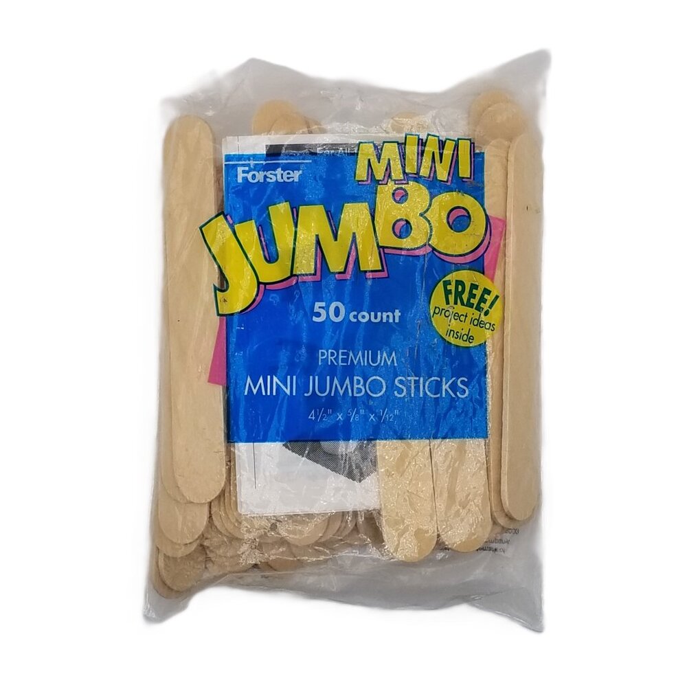 Forster Mini Jumbo Craft Sticks 50 Count Wood DIY Classroom